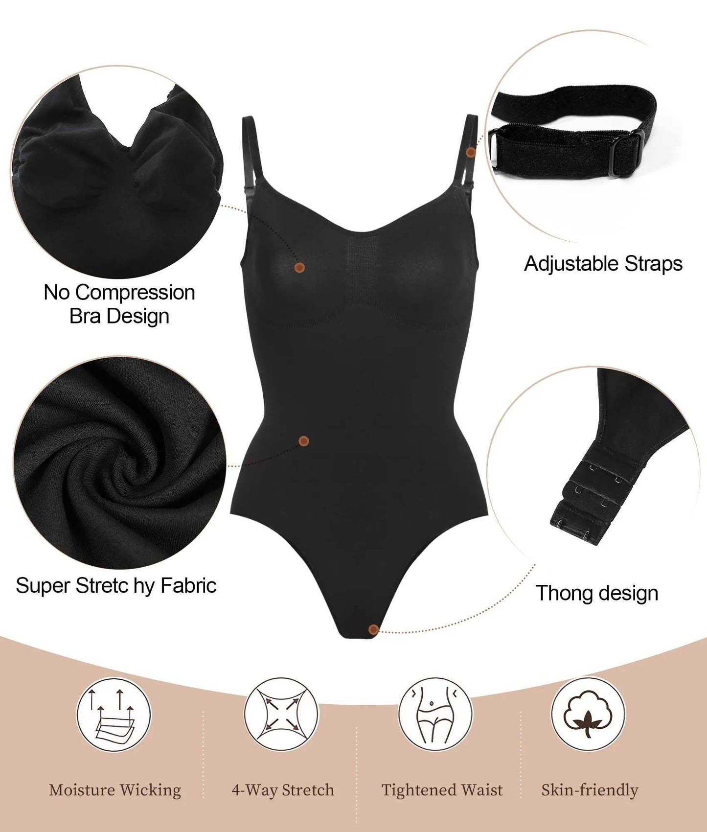 LuxLift Shapewear Thong (Black)